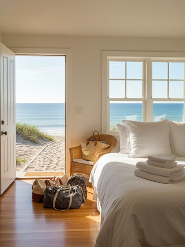 Beach house linen rentals for comfortable coastal stays, fresh, soft bedding and towels for a relaxing guest experience