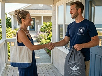 Two-Sided Linen Service for Convenient Guest, Jersey Shore