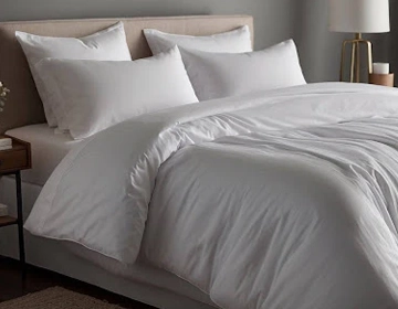 Clean white bed linen rental set ready for drop-off at vacation homes across the Jersey Shore, NJ