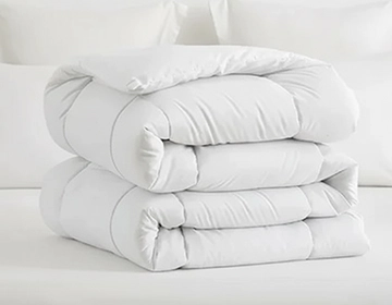 Clean white bed linen rental set ready for drop-off at vacation homes across the Jersey Shore, NJ